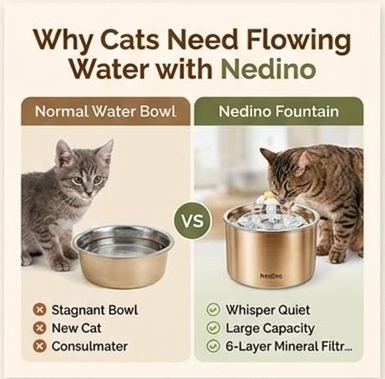 Nedino Stainless Steel Cat Fountain