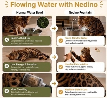Nedino Stainless Steel Cat Fountain